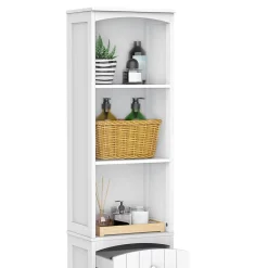 Meuble colonne de salle de bain moderne 34L x 24l x 170H cm blanc
