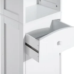 Meuble colonne de salle de bain moderne 34L x 24l x 170H cm blanc