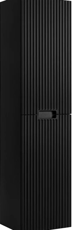 Meuble colonne de salle de bain suspendu VENA noir 36 x 136 cm