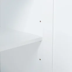 Meuble colonne de salle de bain Karlsoey MDF PVC effet rotin 161 x 35 x 32 cm blanc en.casa