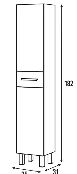 Meuble colonne de salle de bains l.35 cm effet bois Ondise
