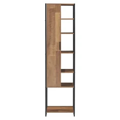 Meuble colonne de salle de bain Namsskogan 165 x 43 x 30 cm effet noyer noir en.casa