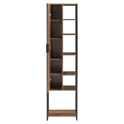 Meuble colonne de salle de bain Namsskogan 165 x 43 x 30 cm effet noyer noir en.casa