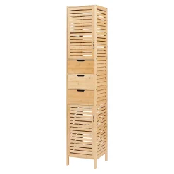 Meuble colonne de salle de bain Boksereys bambou 180 x 35 x 35 cm naturel