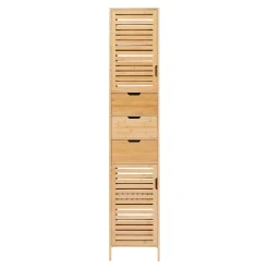 Meuble colonne de salle de bain Boksereys bambou 180 x 35 x 35 cm naturel