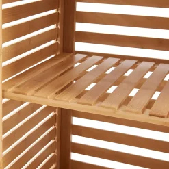 Meuble colonne de salle de bain Boksereys bambou 180 x 35 x 35 cm naturel