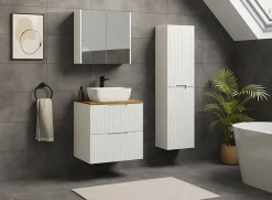 Meuble colonne de salle de bain suspendu VENA blanc 36 x 136 cm
