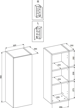 Meuble colonne de salle de bain à suspendre DALIA CACHEMIRE 30/80 cm