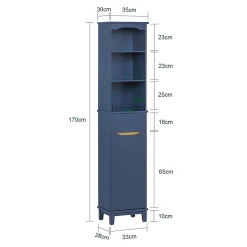 Meuble Colonne de salle de bains, Placard de Rangement, BZR112-B, SoBuy