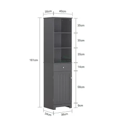 Meuble Colonne de Salle de Bain Armoire Rangement, BZR17-DG, SoBuy