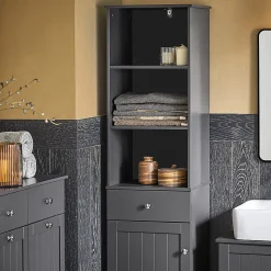 Meuble Colonne de Salle de Bain Armoire Rangement, BZR17-DG, SoBuy