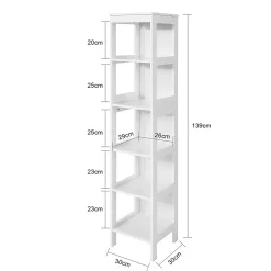 Meuble Colonne de Salle de Bain Armoire Haute étagère avec 6 étagères, BZR14-W, SoBuy