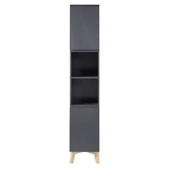 Meuble colonne de salle de bain Overath 160 x 30 x 30 cm gris en.casa