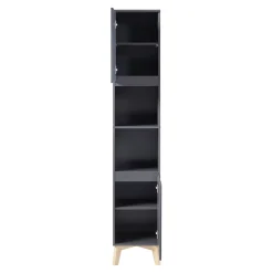 Meuble colonne de salle de bain Overath 160 x 30 x 30 cm gris en.casa