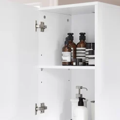 Meuble Colonne de Salle de Bain avec 6 Compartiments de Rangement, BZR91-W, SoBuy