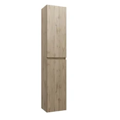 Meuble colonne pour salle de bains 2 portes finition chêne Naturel - 30x25x150 - TIMBER