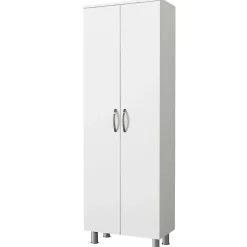 Meuble colonne salle de bains blanc 2 portes H 173, 6 cm JENA