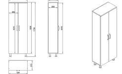 Meuble colonne salle de bains blanc 2 portes H 173, 6 cm JENA