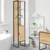 Meuble colonne salle de bain DETROIT 1 porte design industriel