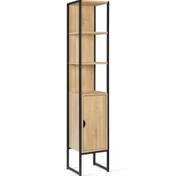 Meuble colonne salle de bain DETROIT 1 porte design industriel