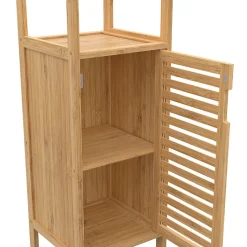 Meuble colonne salle de bain bambou BEA 2 portes