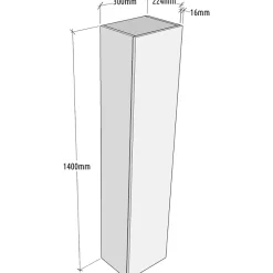 Meuble colonne salle de bain 140 cm suspendu - Effet chêne Sonoma - Karaib 2