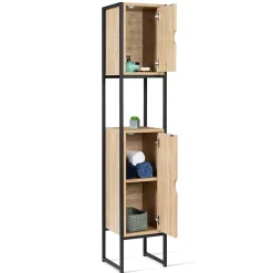 Meuble colonne salle de bain DETROIT 2 portes design industriel