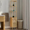 Meuble colonne salle de bain bambou BEA 1 porte