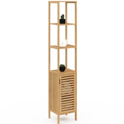 Meuble colonne salle de bain bambou BEA 1 porte