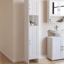 Meuble colonne salle de bain WALDO 2 portes blanc