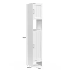 Meuble colonne salle de bain WALDO 2 portes blanc