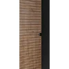 Meuble colonne suspendu de salle de bain AURA LOFT noir et chêne 35/136 cm