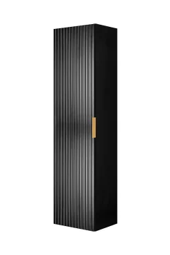 Meuble colonne suspendu de salle de bain FLOW noir 35 x 136 cm