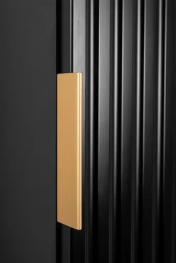 Meuble colonne suspendu de salle de bain FLOW noir 35 x 136 cm