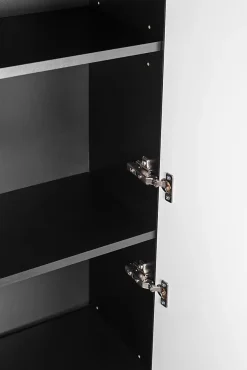 Meuble colonne suspendu de salle de bain FLOW noir 35 x 136 cm