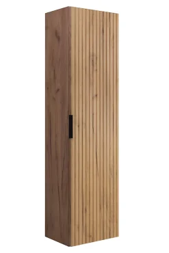 Meuble colonne suspendu de salle de bain FLOW chêne 35 x 136 cm