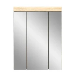 Meuble de rangement avec miroir RIDLEY Blanc et chene clair