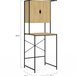 Meuble de rangement dessus machine à laver avec placard DETROIT design industriel