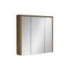 Meuble de rangement GABI 80 cm 3 portes miroir Finition ardoise et bois Meuble suspendu