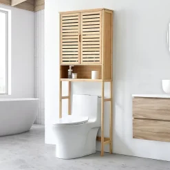 Meuble de rangement Geta pour WC à 2 portes 170 x 66 x 23 cm en.casa