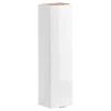 Meuble de rangement NALYA 75 cm Blanc brillant et chene clair Elément mural compact