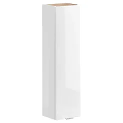 Meuble de rangement NALYA 75 cm Blanc brillant et chene clair Elément mural compact