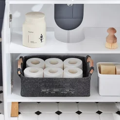 Meuble de Rangement pour Salle de Bain avec 2 Portes, BZR92-W, SoBuy