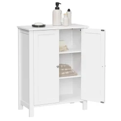 Meuble de rangement salle de bain avec 2 portes - L60 cm