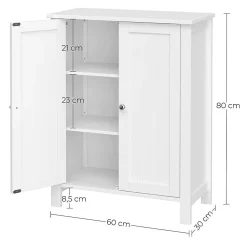 Meuble de rangement salle de bain avec 2 portes - L60 cm