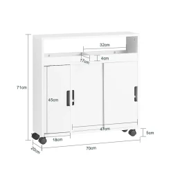 Meuble de Rangement Salle de Bain Armoire WC pour Papier Toilette, BZR02-W, SoBuy