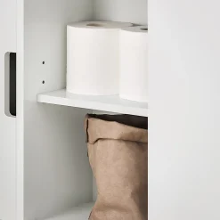 Meuble de Rangement Salle de Bain Armoire WC pour Papier Toilette, BZR02-W, SoBuy