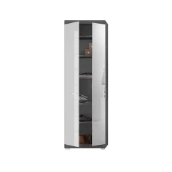 Meuble de rangement SCOTT Blanc brillant 6 niches, 1 porte À poser