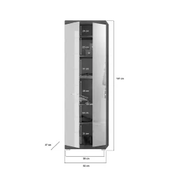 Meuble de rangement SCOTT Blanc brillant 6 niches, 1 porte À poser
