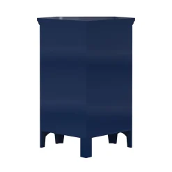 Meuble de rangement sur pied effet bois bleu porte persienne